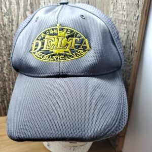 Delta Mechanical INC Gray Baseball Hat Cap Adjustable Strapback One Size Unisex